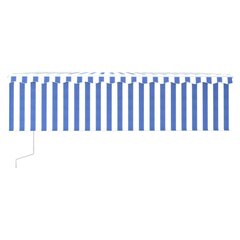 vidaXL automaatne varikatus rulooga, 5 x 3 m, sinine/valge hind ja info | Päikesevarjud, markiisid ja alused | kaup24.ee