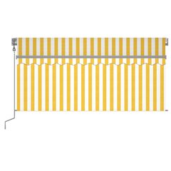 vidaXL automaatne varikatus, 3 x 2,5 m, kollane/valge hind ja info | Päikesevarjud, markiisid ja alused | kaup24.ee