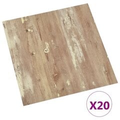 vidaXL iseliimuvad põrandaplaadid 20 tk, PVC, 1,86 m², pruun hind ja info | Põrandaplaadid | kaup24.ee