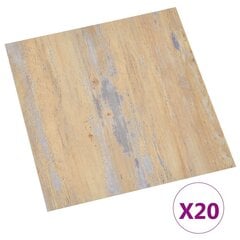 vidaXL iseliimuvad põrandaplaadid 20 tk, PVC, 1,86 m², pruun цена и информация | Плитка на пол | kaup24.ee