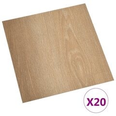 vidaXL iseliimuvad põrandaplaadid 20 tk, PVC, 1,86 m², pruun hind ja info | Põrandaplaadid | kaup24.ee