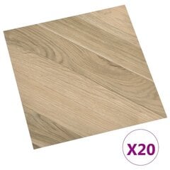 vidaXL iseliimuvad põrandaplaadid 20 tk, PVC, 1,86 m² triibuline pruun hind ja info | Põrandaplaadid | kaup24.ee