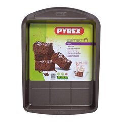 Küpsetusplaat Brownies Pyrex Asimetria Tsingitud Teras (28 x 22 cm) hind ja info | Ahjuvormid ja küpsetustarvikud | kaup24.ee