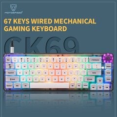 Mechanical gaming keyboard Motospeed CK69 (white) цена и информация | Клавиатура с игровой мышью 3GO COMBODRILEW2 USB ES | kaup24.ee