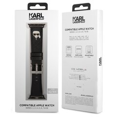 KLAWMOKHG Karl Lagerfeld Karl Head PU Watch Strap for Apple Watch 38/40mm Silver цена и информация | Аксессуары для смарт-часов и браслетов | kaup24.ee