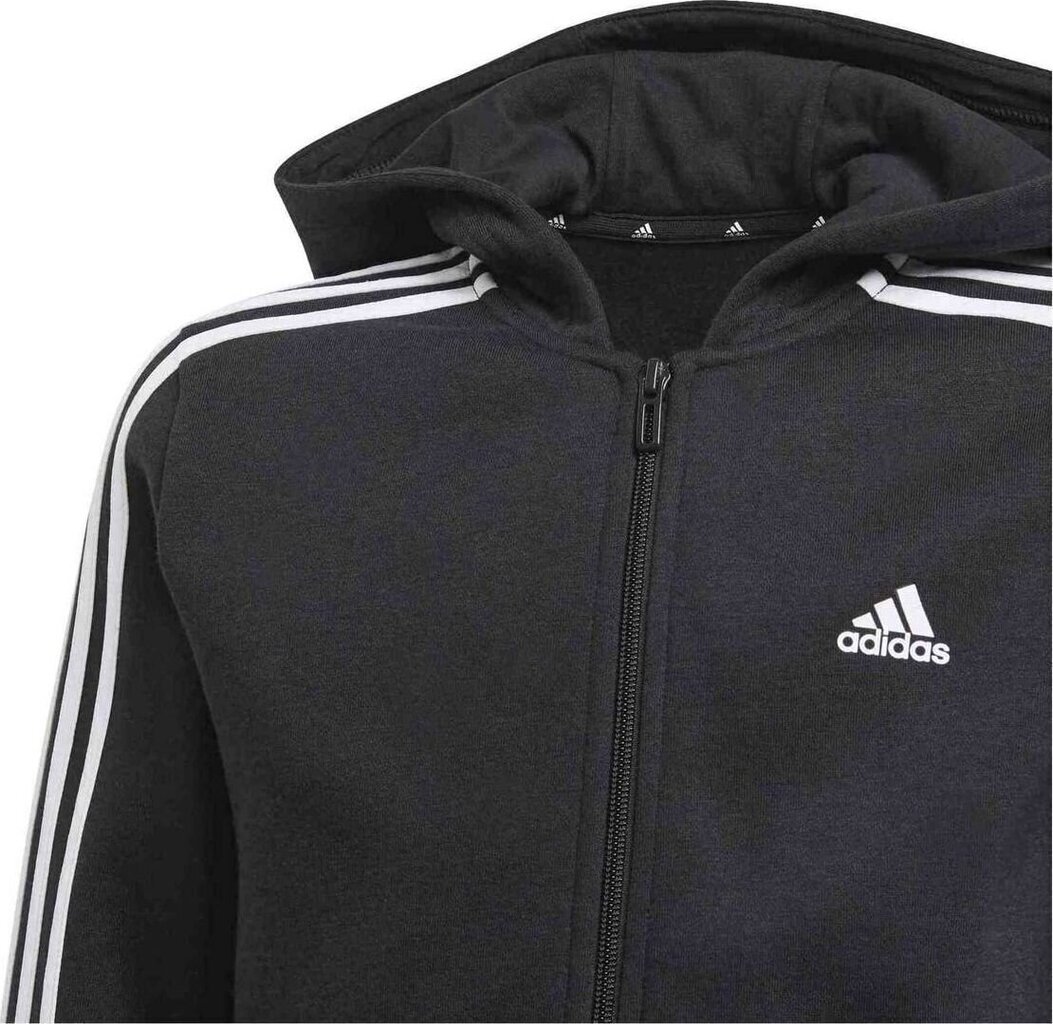 Laste dressipluus Adidas Essentials 3S Full Zip Hoodie Jr GQ8900, must hind ja info | Poiste kampsunid, vestid ja jakid | kaup24.ee