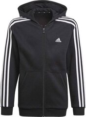 Джемпер детский Adidas Essentials Full Zip Hoodie Jr 3S GQ8900, черный цена и информация | Свитеры, жилетки, пиджаки для мальчиков | kaup24.ee