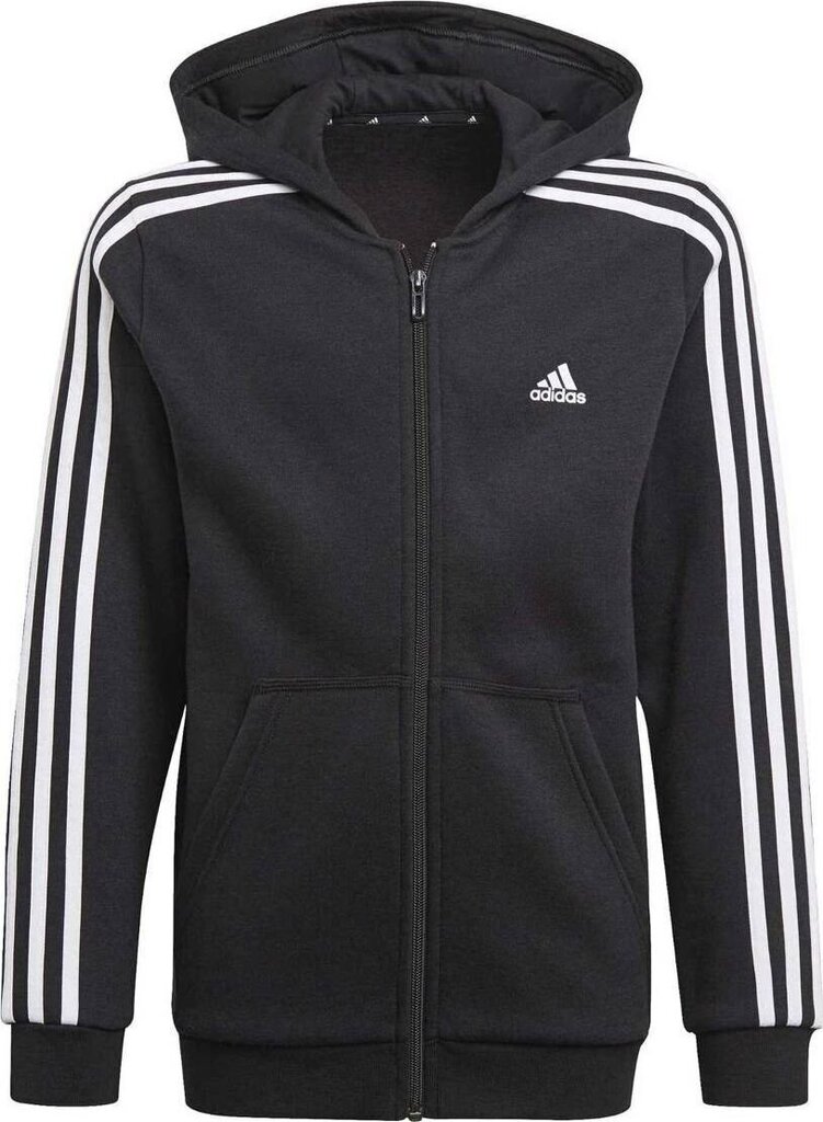 Laste dressipluus Adidas Essentials 3S Full Zip Hoodie Jr GQ8900, must цена и информация | Poiste kampsunid, vestid ja jakid | kaup24.ee