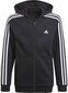 Laste dressipluus Adidas Essentials 3S Full Zip Hoodie Jr GQ8900, must цена и информация | Poiste kampsunid, vestid ja jakid | kaup24.ee