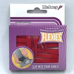 Mr.Lacy Flexies плоский резиновый шнур, красный, 70 см цена и информация | Уход за одеждой и обувью | kaup24.ee