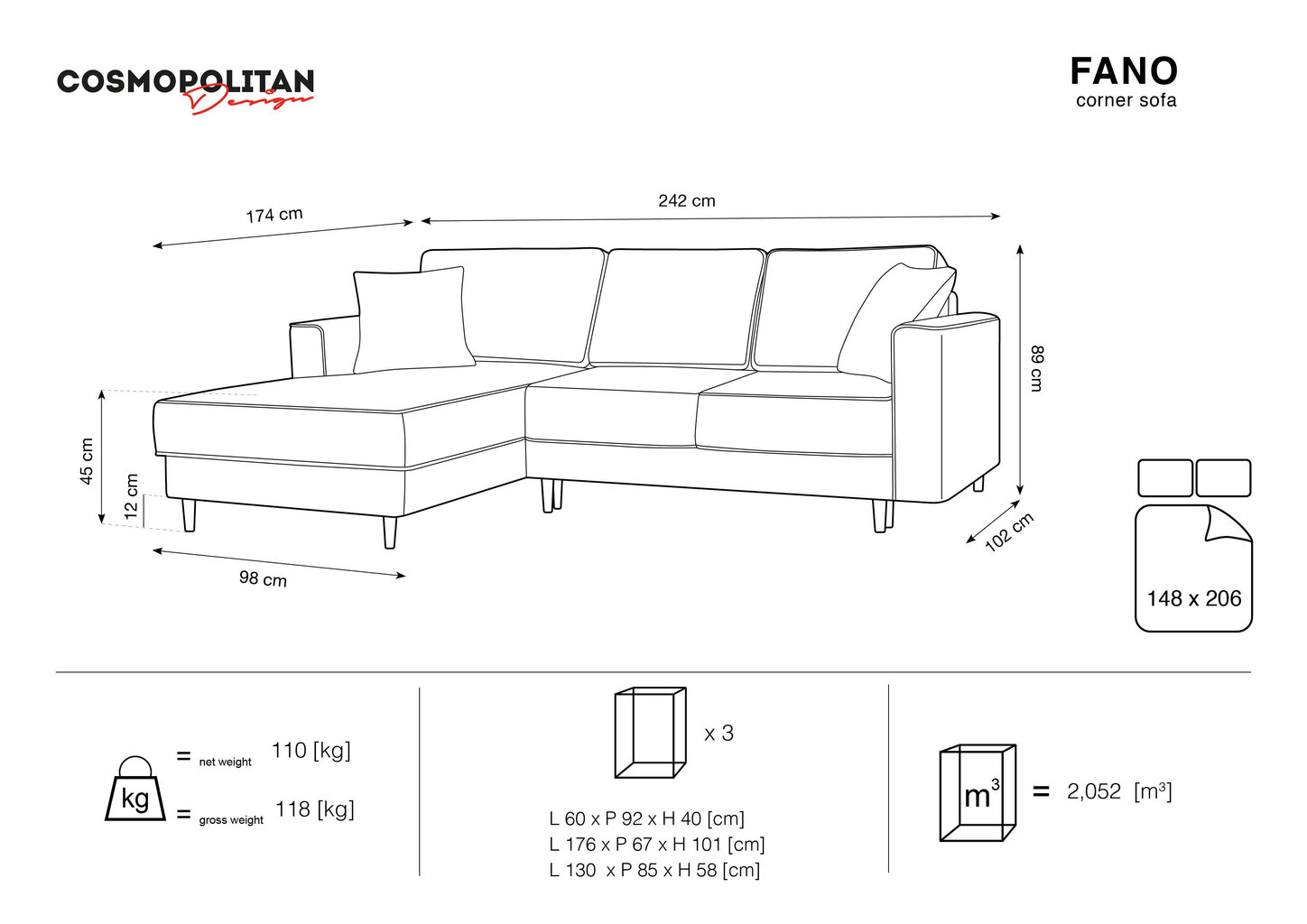 Pehme nurgadiivan Cosmopolitan Design Fano, roosa/kuldne värv hind ja info | Nurgadiivanid ja nurgadiivanvoodid | kaup24.ee