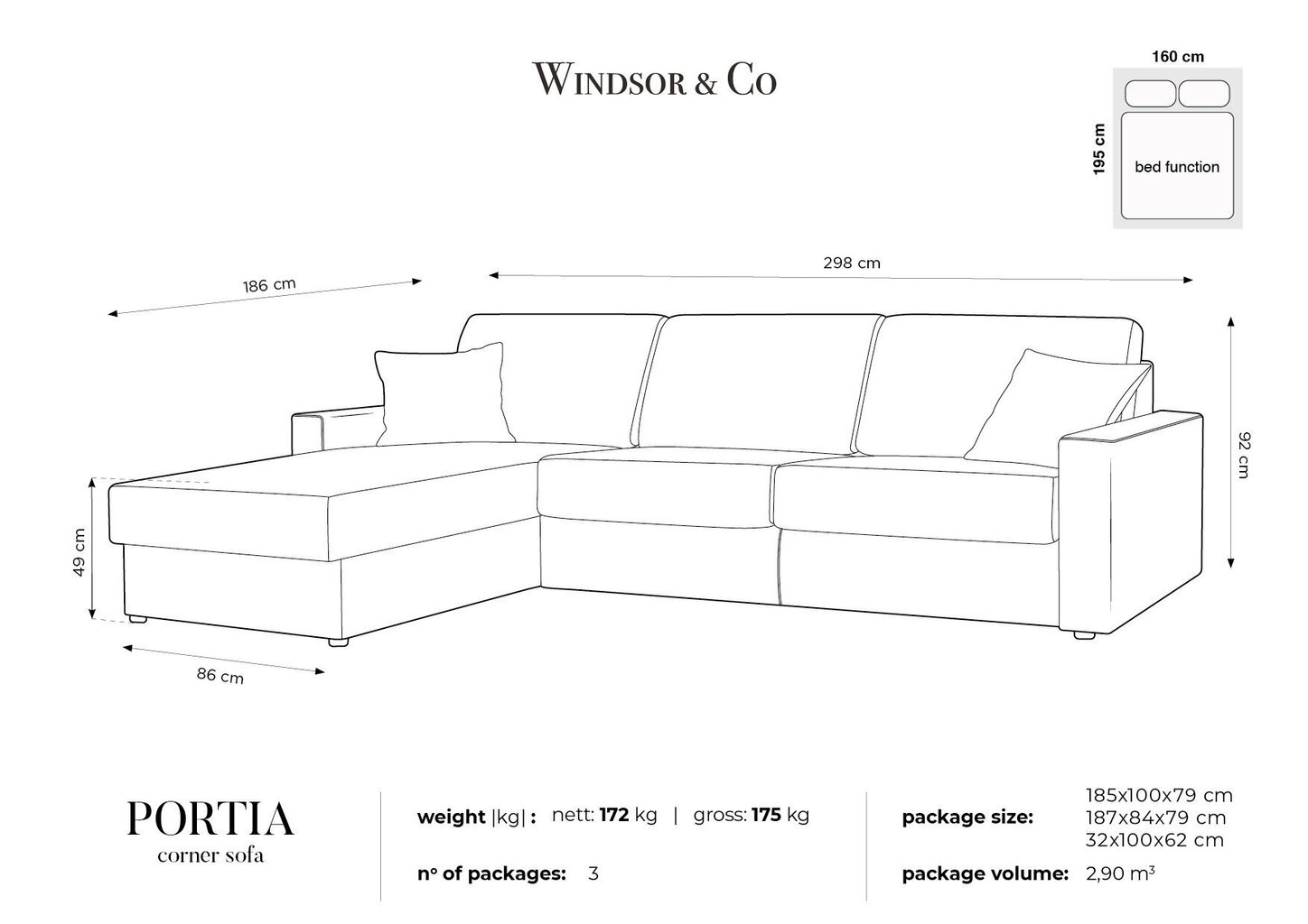 Pehme nurgadiivan Windsor&Co Portia L, beeži värvi hind ja info | Nurgadiivanid ja nurgadiivanvoodid | kaup24.ee