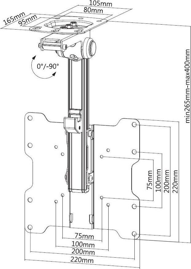 Teleri laekinnitus Techly LCD/LED 17-37", 20kg, kokkupandav цена и информация | Teleri seinakinnitused ja hoidjad | kaup24.ee