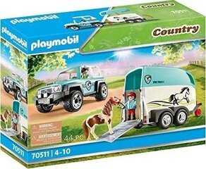 70511 PLAYMOBIL® Country, Автомобиль с прицепом для пони цена и информация | Конструкторы и кубики | kaup24.ee