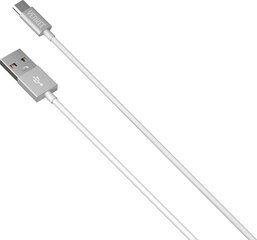YENKEE, 2.0 USB A - micro USB (USB B), 480 Мбит/с, 2.1А, 1 м, алюминиевый корпус, белый/черный цена и информация | Borofone 43757-uniw | kaup24.ee