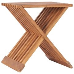 vidaXL kokkupandav taburet, 40 x 32 x 45 cm, tiikpuu hind ja info | Söögilaua toolid, köögitoolid | kaup24.ee