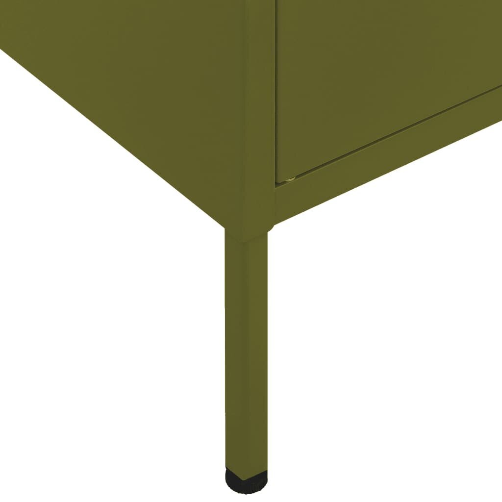 Kapp vidaXL, 80 x 35 x 101,5 cm, teras, oliiviroheline hind ja info | Elutoa väikesed kapid | kaup24.ee