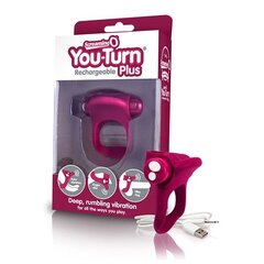 ScreamingO YouTurn Rechargeable Plus Вибрирующее кольцо для члена - Красный цена и информация | Эрекционные кольца, насадки на пенис | kaup24.ee