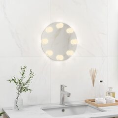 vidaXL raamitu seinapeegel LED-tuledega, ümmargune, klaas цена и информация | Зеркала | kaup24.ee