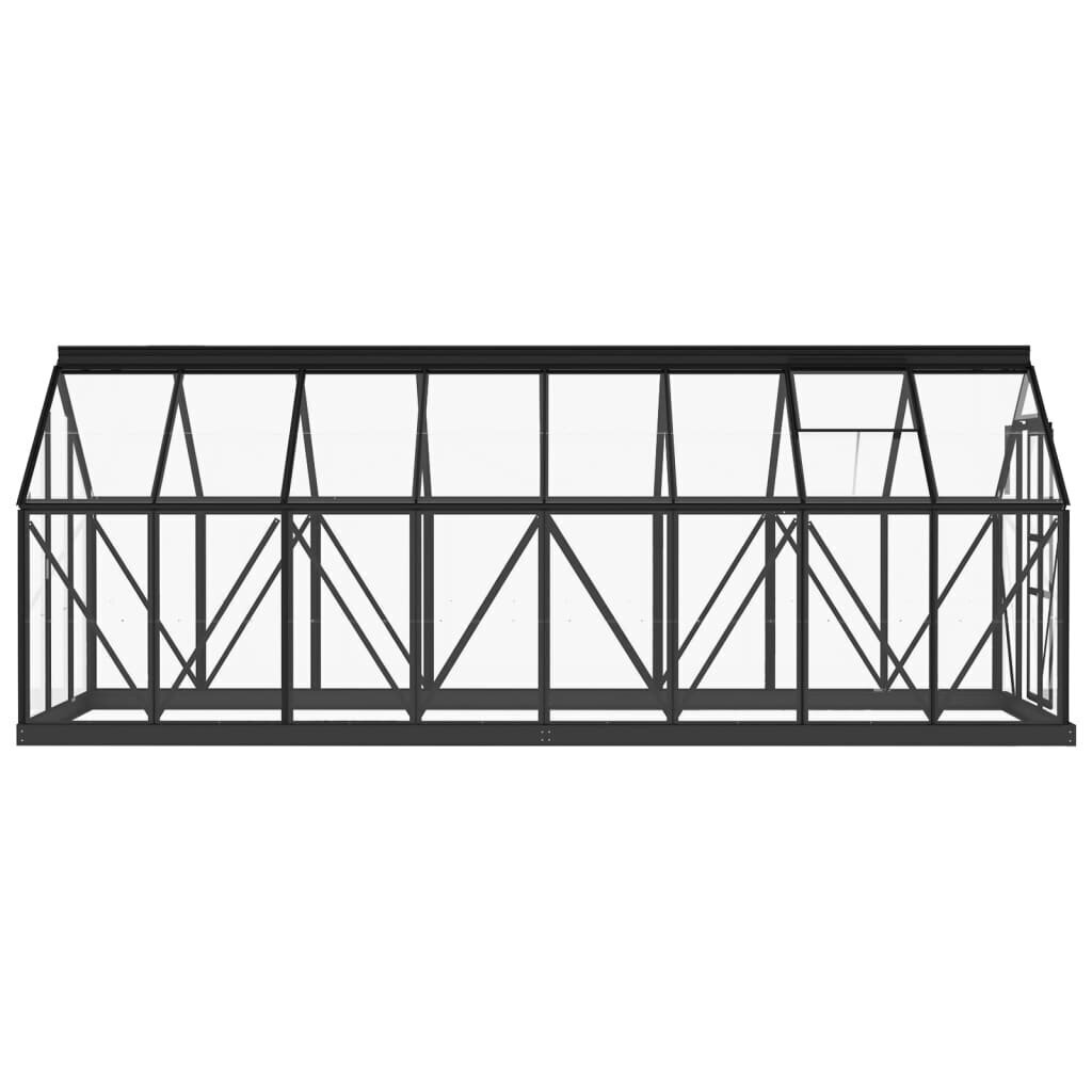 vidaXL kasvuhoone antratsiit 155x395,5x191cm alumiinium ja klaas hind ja info | Kasvuhooned | kaup24.ee