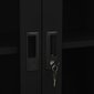 vidaXL kontorikapp, must, 90 x 40 x 180cm, teras, karastatud klaas hind ja info | Elutoa väikesed kapid | kaup24.ee