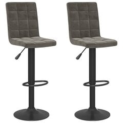 Барные стулья, 2шт., темно-серый, бархат цена и информация | Стулья для кухни и столовой | kaup24.ee