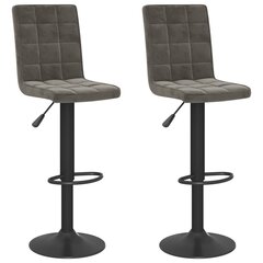 Барные стулья, 2шт., темно-серый, бархат цена и информация | Стулья для кухни и столовой | kaup24.ee