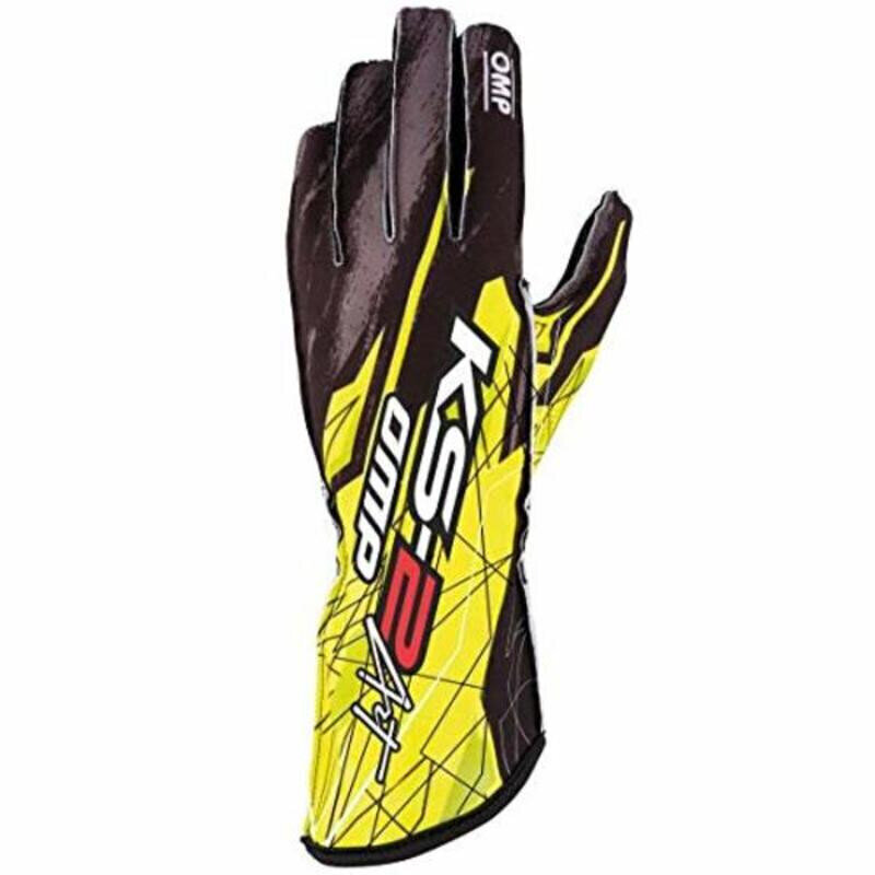 Karting Gloves OMP KS-2 ART Suurus M Kollane S3706371 hind ja info | Meeste sallid, mütsid ja kindad | kaup24.ee