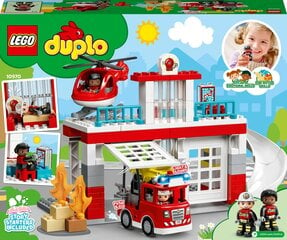 10970 LEGO® DUPLO Town Tuletõrjedepoo ja helikopter цена и информация | Конструкторы и кубики | kaup24.ee