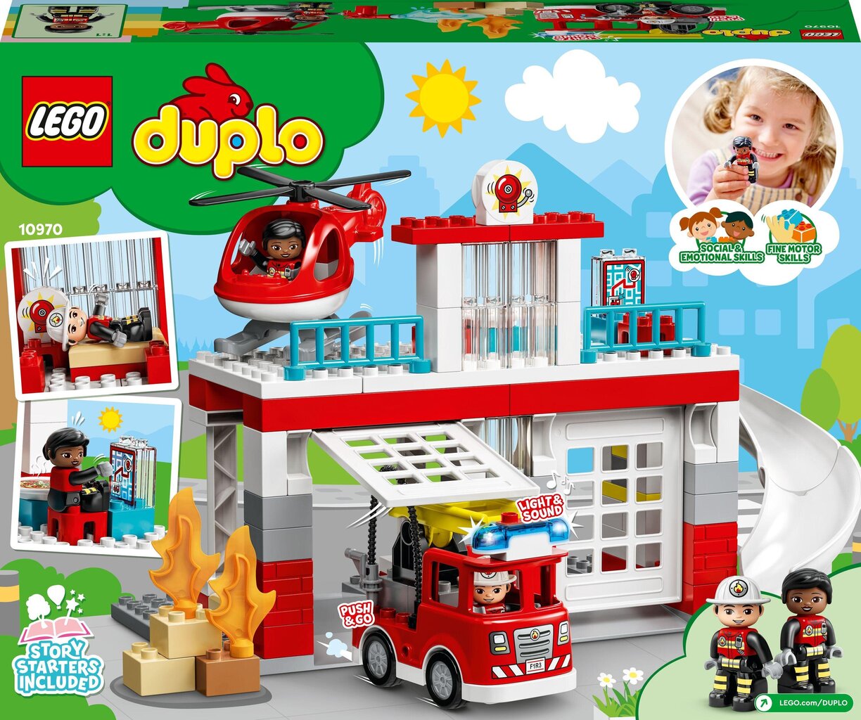 10970 LEGO® DUPLO Town Tuletõrjedepoo ja helikopter цена и информация | Klotsid ja konstruktorid | kaup24.ee
