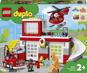 10970 LEGO® DUPLO Town Tuletõrjedepoo ja helikopter цена и информация | Конструкторы и кубики | kaup24.ee