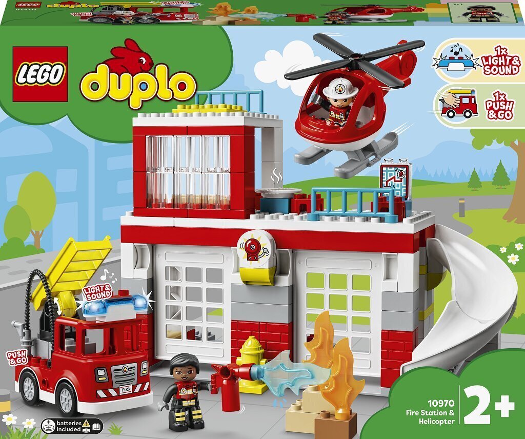 10970 LEGO® DUPLO Town Tuletõrjedepoo ja helikopter цена и информация | Klotsid ja konstruktorid | kaup24.ee