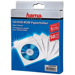 CD / DVD paper sleeves Hama, 50 pcs hind ja info | Vinüülplaadid, CD, DVD | kaup24.ee