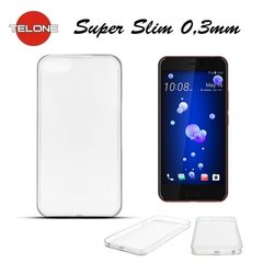 Telone Ultra Slim 0.3mm Back Case HTC U11 / U11 Dual супер тонкий чехол Прозрачный цена и информация | Чехлы для телефонов | kaup24.ee