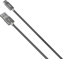Кабель в оплетке YENKEE, 2.0 USB A - USB C, 480 Мбит/с, 3А, 2м, алюминиевый корпус, серый цена и информация | Кабели для телефонов | kaup24.ee