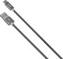 Punutud kaabel YENKEE, 2.0 USB A - USB C, 480 Mbps, 3A, 2m, alumiiniumist korpus, hall цена и информация | Mobiiltelefonide kaablid | kaup24.ee