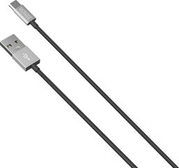 YENKEE, 2.0 USB A - micro USB (USB B), 480 Мбит/с, 2.1А, 2м, алюминиевый корпус, серый/черный цена и информация | Кабели для телефонов | kaup24.ee