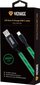 Valgustatud (LED) kaabel YENKEE, 2.0 USB A - USB-C, 480 Mbps, 5V/3A, 15W, 1m, roheline цена и информация | Mobiiltelefonide kaablid | kaup24.ee