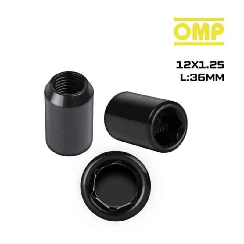 Mutter OMP OMPS09731201 M12 x 1,25 4 uds Must hind ja info | Lisaseadmed | kaup24.ee