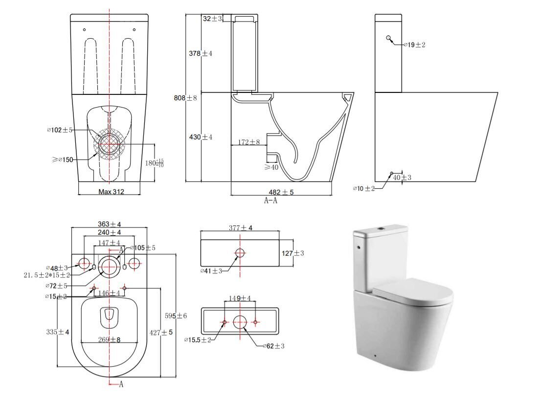 WC-pott WC Swiss Aqua Technologies Brevis Rimfree, koos aeglaselt sulguva kaanega, täielikult tarnitud цена и информация | WС-potid | kaup24.ee