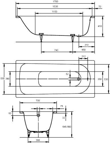 Vann Kaldewei Saniform Plus 170x70 cm цена и информация | Vannid | kaup24.ee