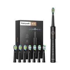 Электрическая зубная щетка FairyWill Sonic с набором насадок FW-E11, черная цена и информация | Электрические зубные щетки | kaup24.ee