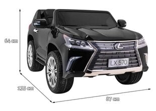 Двухместный Электрический детский автомобиль "Lexus LX570", Черный - Лакированный цена и информация | Электромобили для детей | kaup24.ee