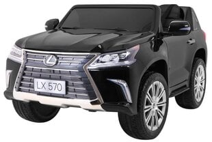 Двухместный Электрический детский автомобиль "Lexus LX570", Черный - Лакированный цена и информация | Электромобили для детей | kaup24.ee