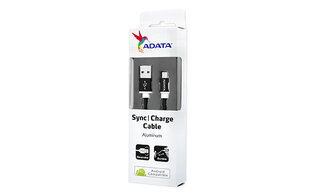 ADATA USB kaabel USB-microUSB 1m Must hind ja info | ADATA Mobiiltelefonid, foto-, videokaamerad | kaup24.ee