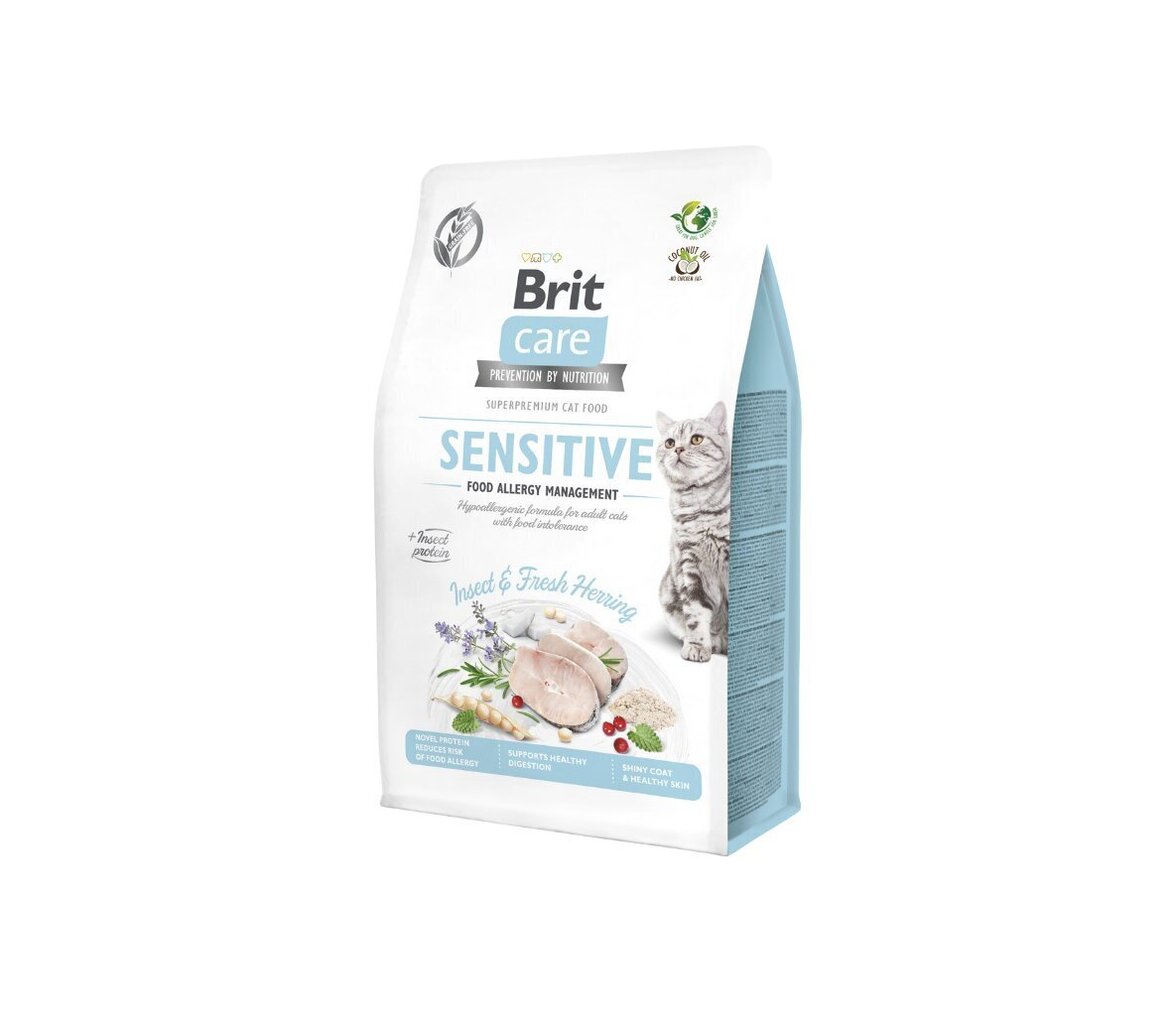 Brit Care Cat Grain-Free Insect & Fresh Herring kassitoit 0,4 kg цена и информация | Kuivtoit kassidele | kaup24.ee