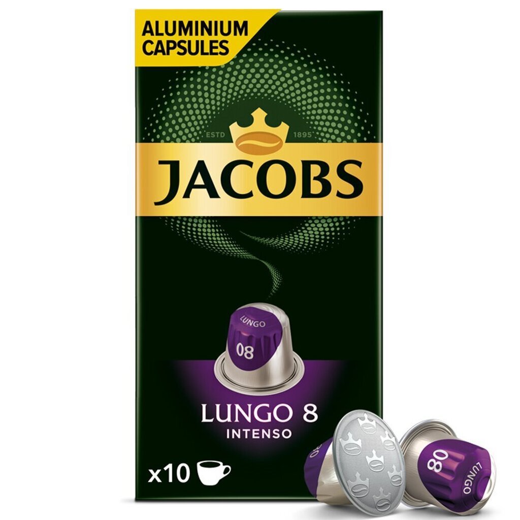 Kohvikapslid JACOBS Lungo 8 Intenso, 10 tk hind ja info | Kohv, kakao | kaup24.ee