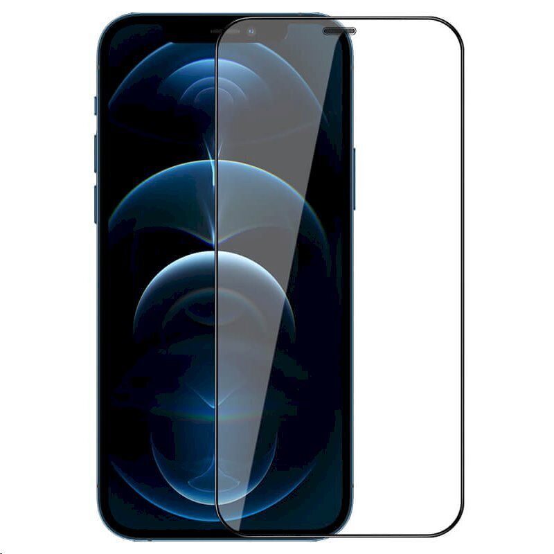 Ekraani kaitse Nillkin 2in1 HD Apple iPhone 12 Pro 6.1 jaoks, must hind ja info | Ekraani kaitsekiled | kaup24.ee