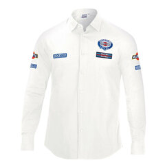 Мужская рубашка с длинным рукавом Sparco Martini Racing, размер L, белый цвет цена и информация | Мужские рубашки | kaup24.ee