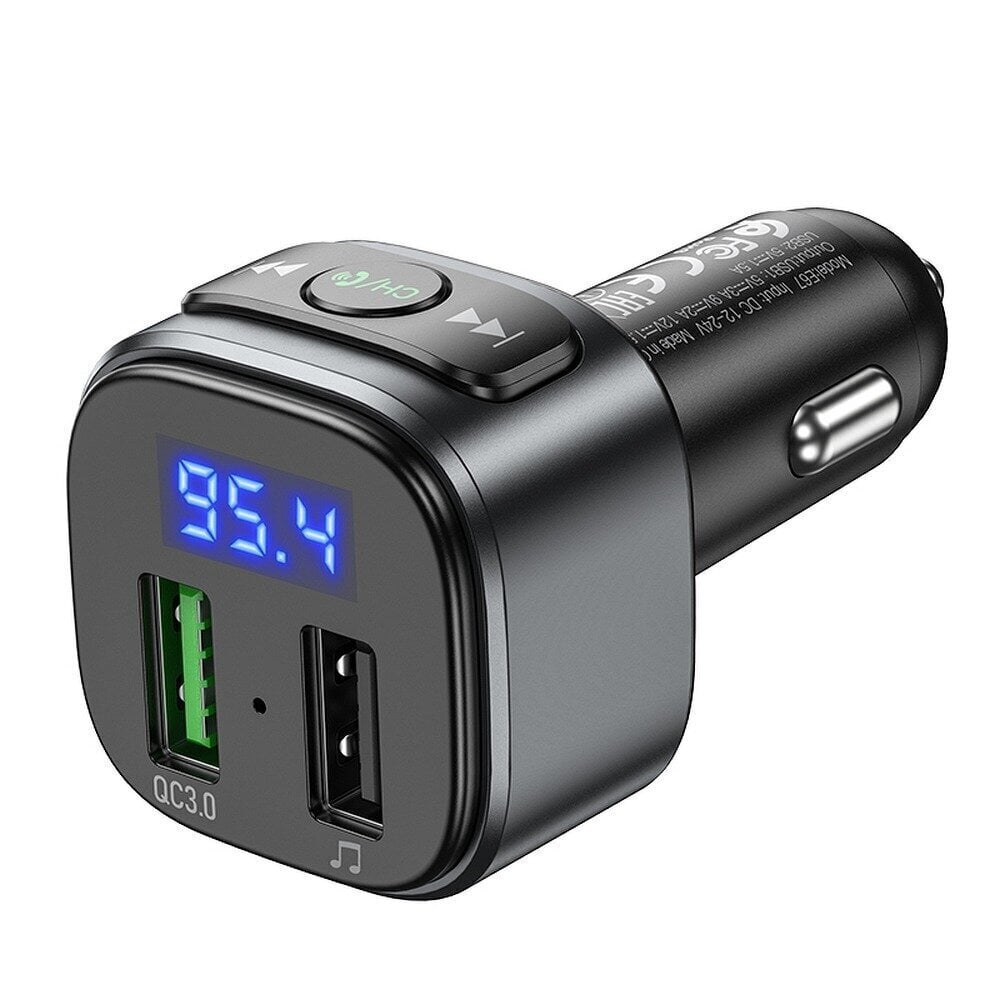 FM-saatja / modulaator Hoco E67 Bluetooth FM transmitter 2 x USB QC3.0 18W цена и информация | FM modulaatorid, FM trasmitterid | kaup24.ee